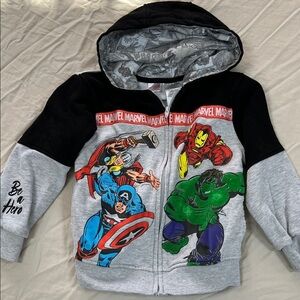 Marvel Superhero zipper hoodie 6 boys